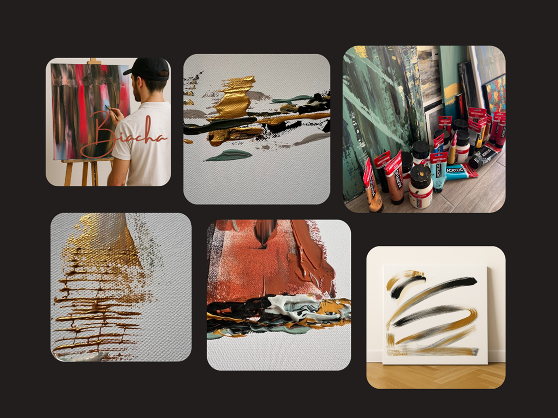 Biacha artiste peintre français  tableau  abstrait sur toile 