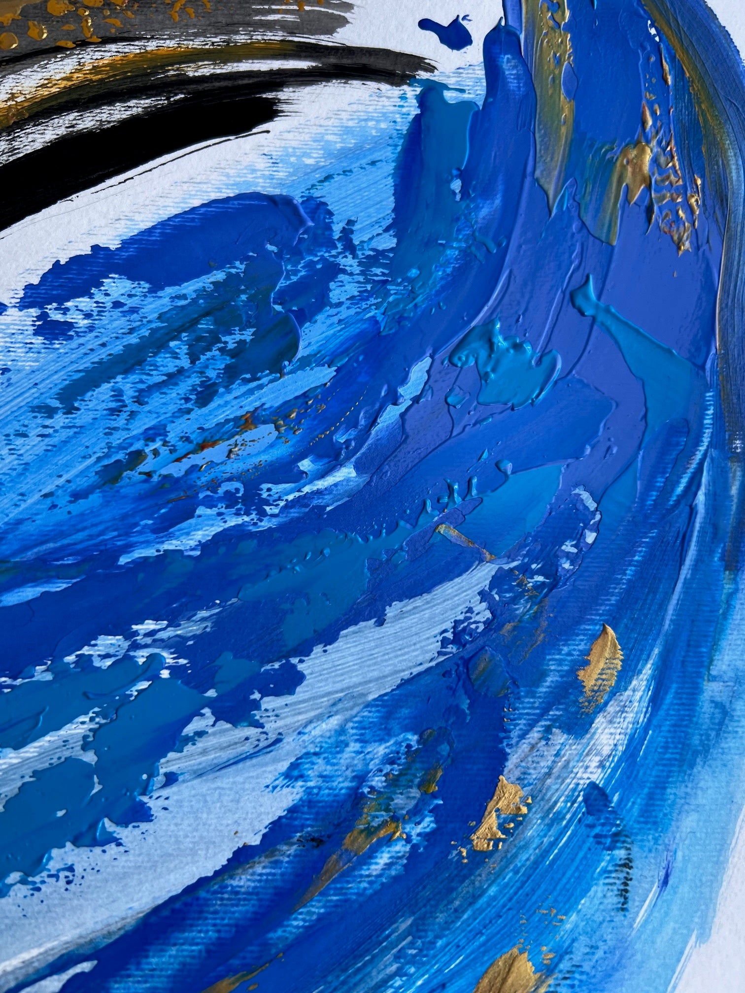 decoration murale moderne sur papier couleur  Bleu  et noir 