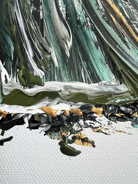 Détail de matière d’un tableau abstrait contemporain peint à la main en France et livré en Belgique gratuitement 