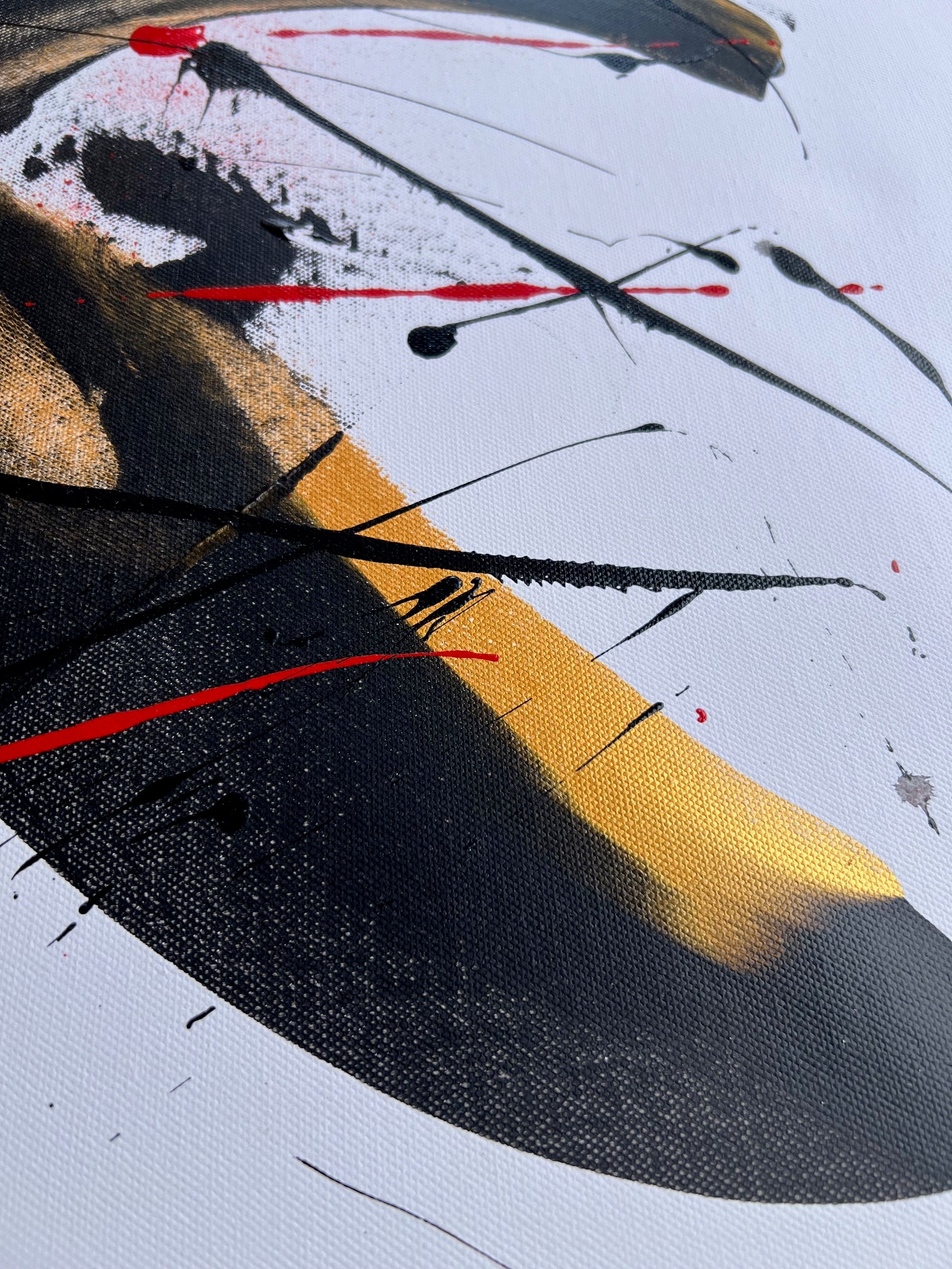 Tableau fait main  or et noir – œuvre unique sur toile