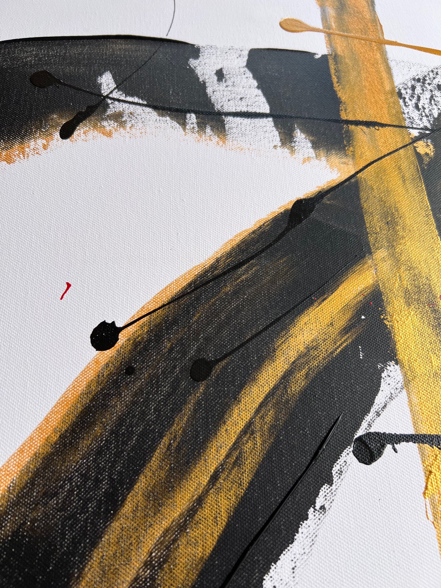 Tableau fait main  or et noir – œuvre unique sur toile