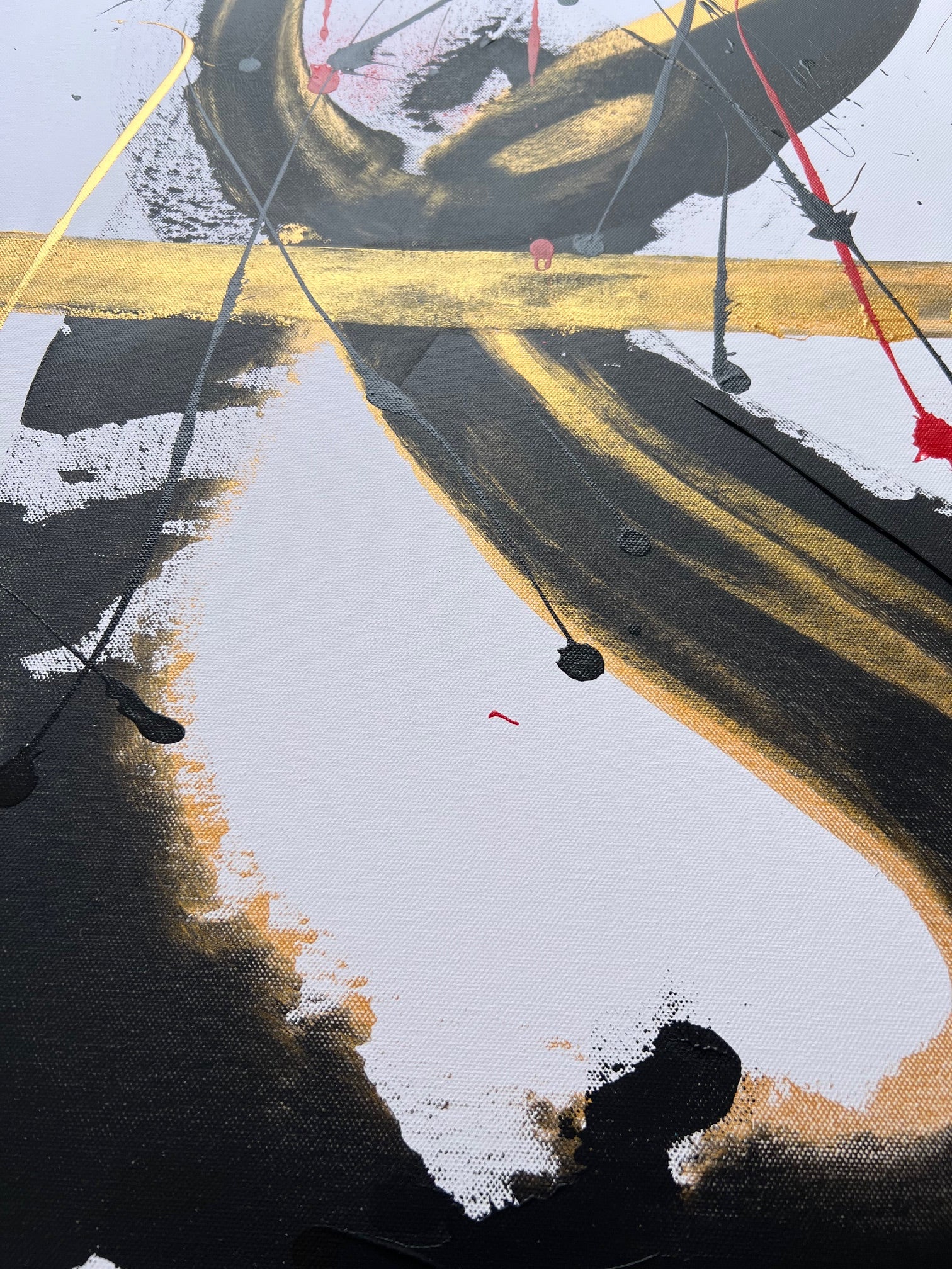 Tableau fait main  or et noir – œuvre unique sur toile