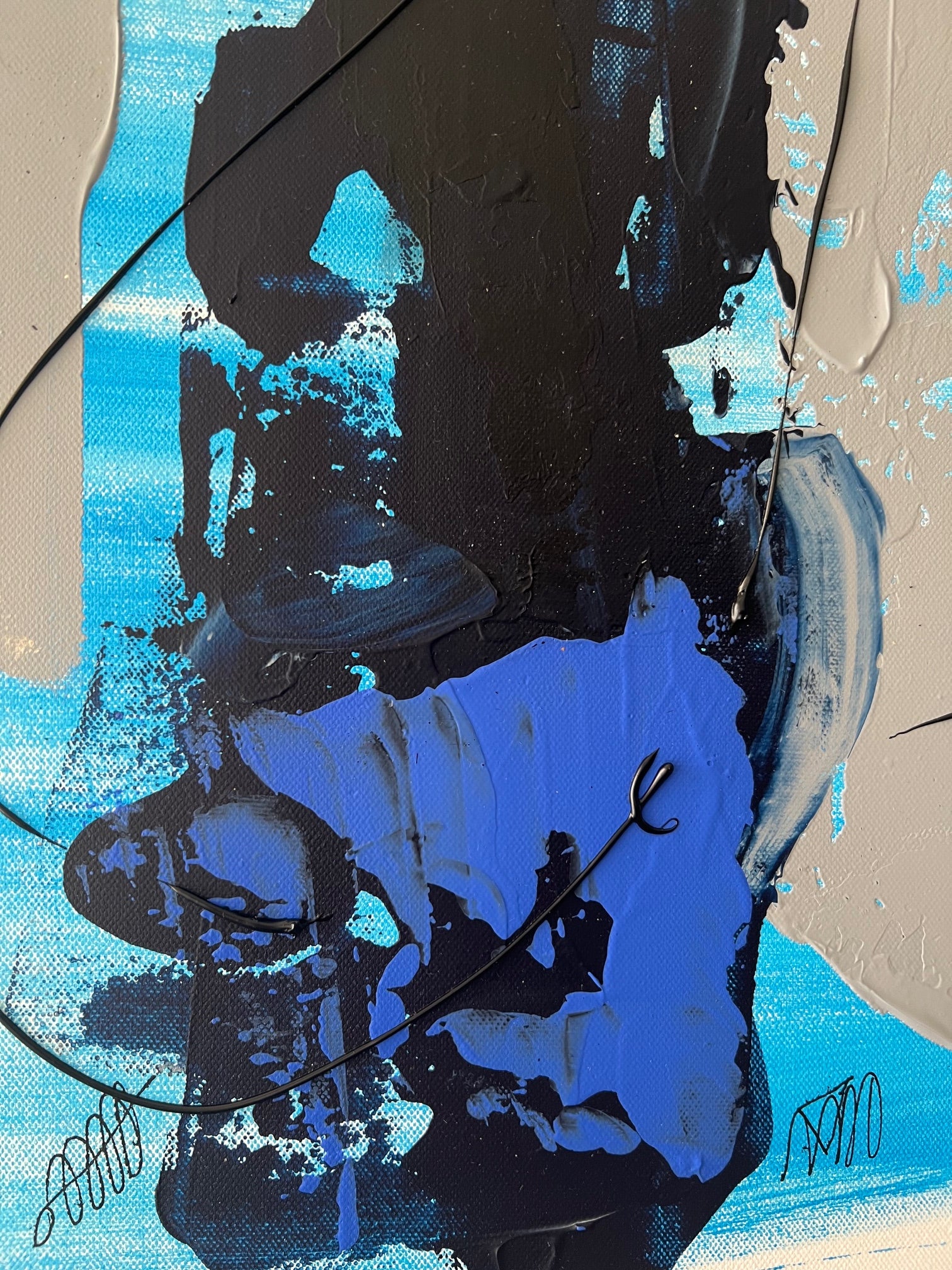 Tableau en relief – "Souffle d’Azur" – Peinture acrylique