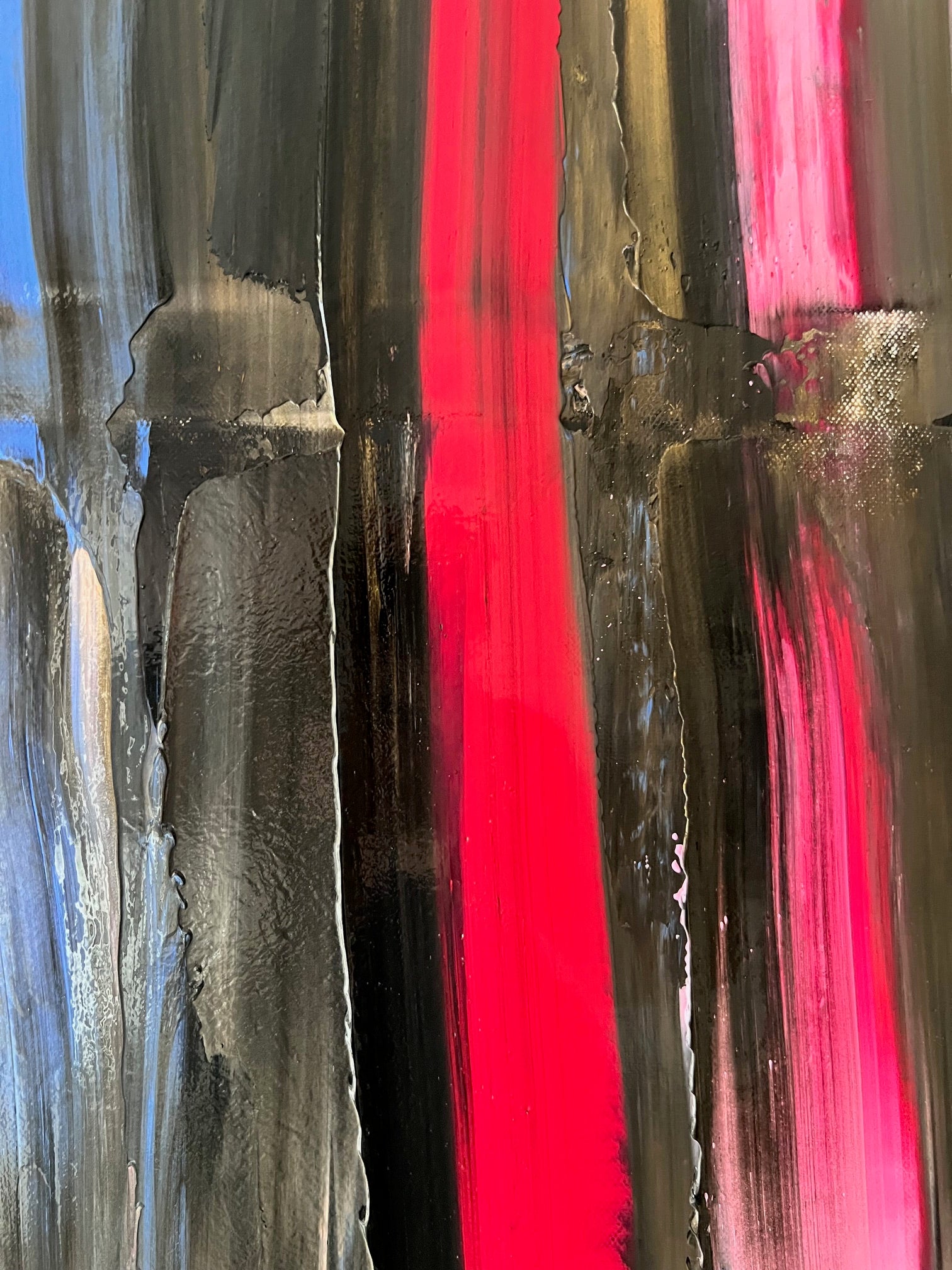 Tableau abstrait acrylique multicolore