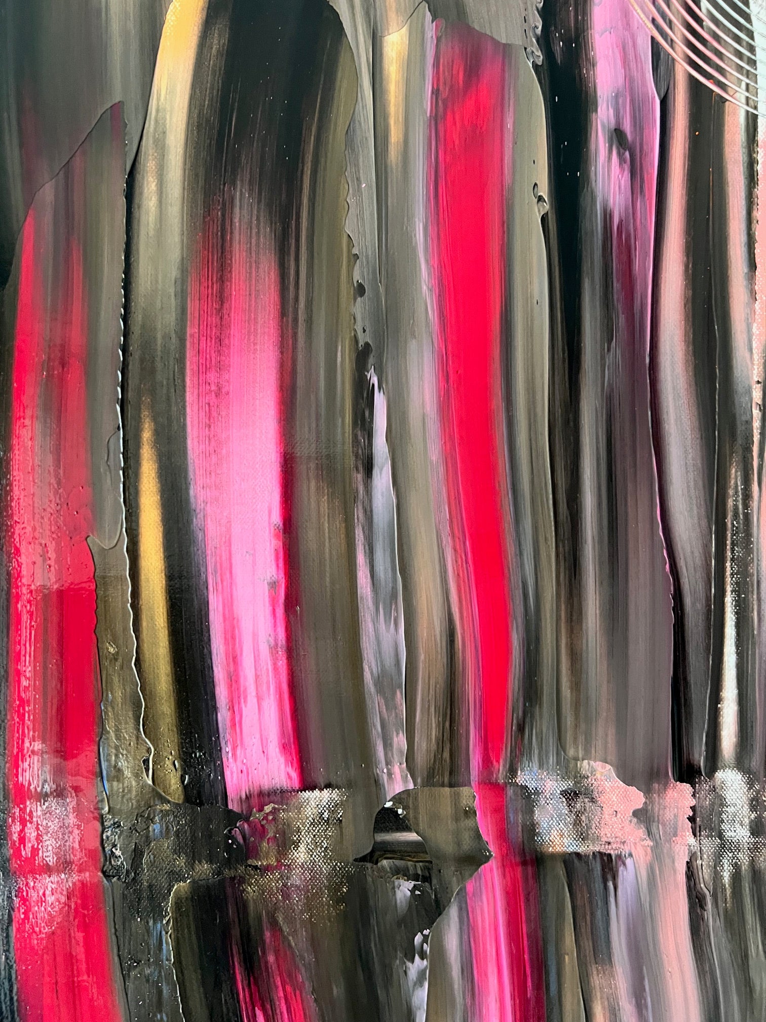 Tableau abstrait acrylique multicolore