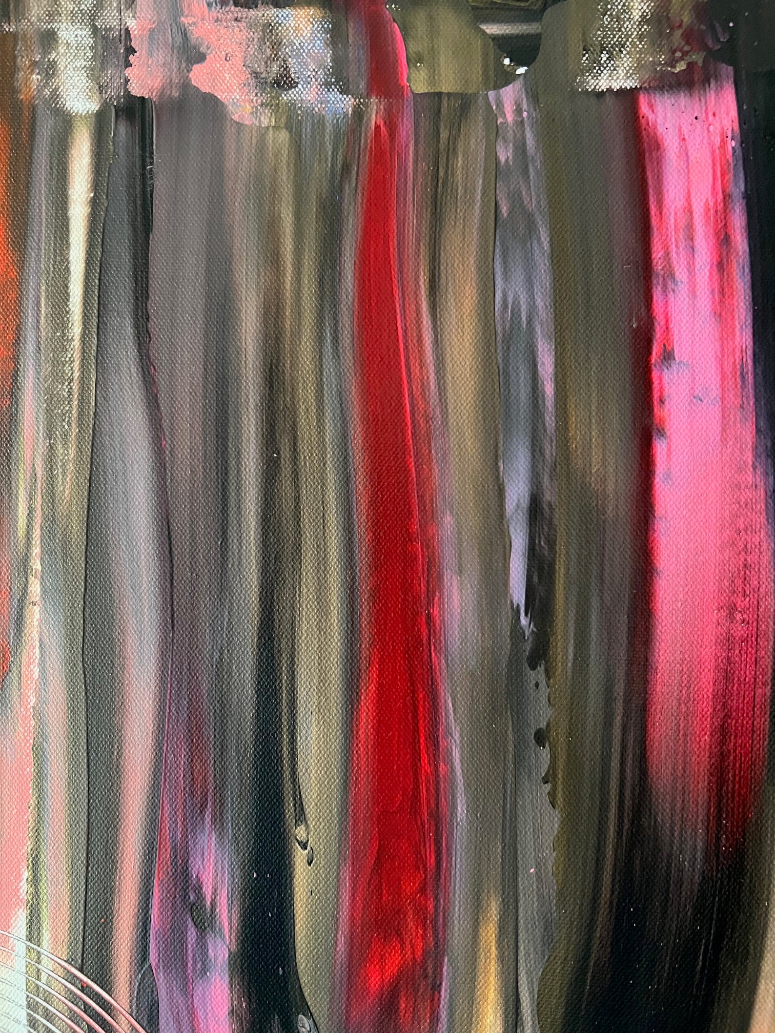 Tableau abstrait acrylique multicolore
