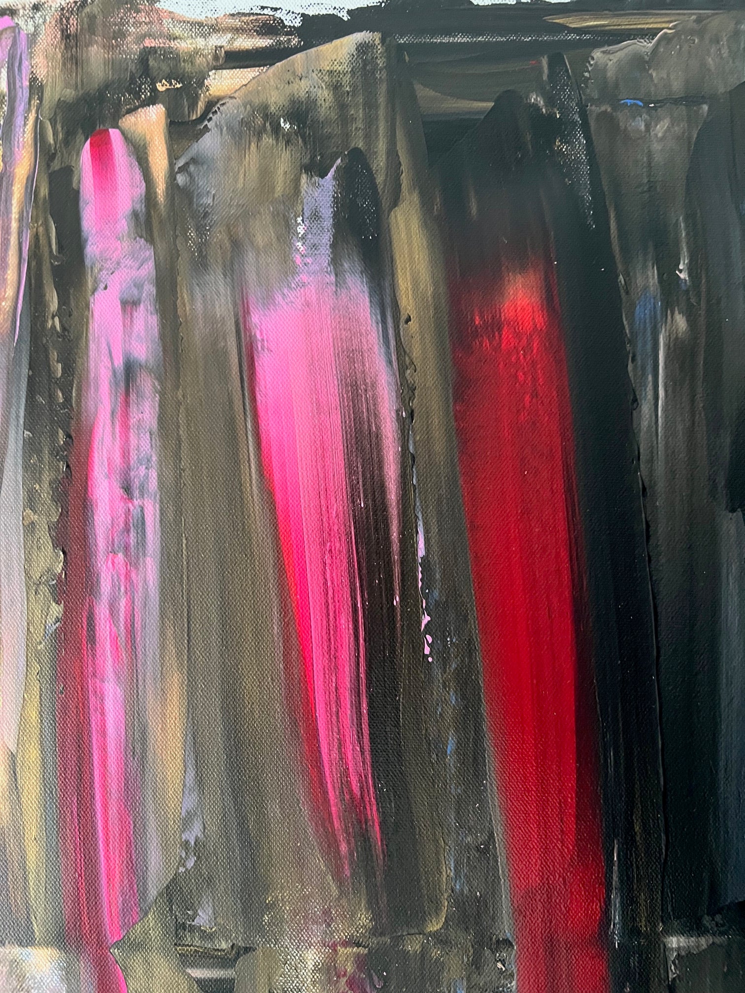 Tableau abstrait acrylique multicolore