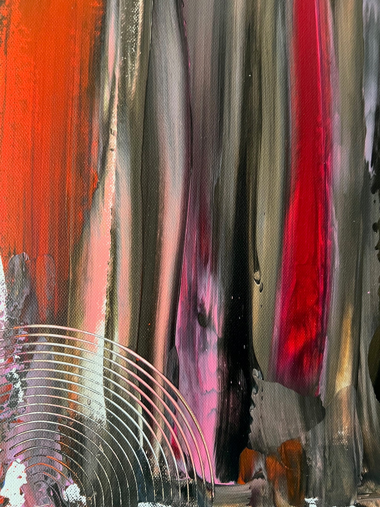 Tableau abstrait acrylique multicolore