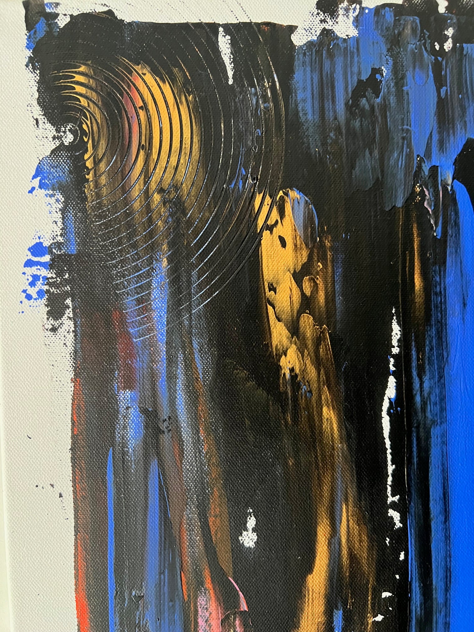 Tableau abstrait moderne fond blanc Lissage