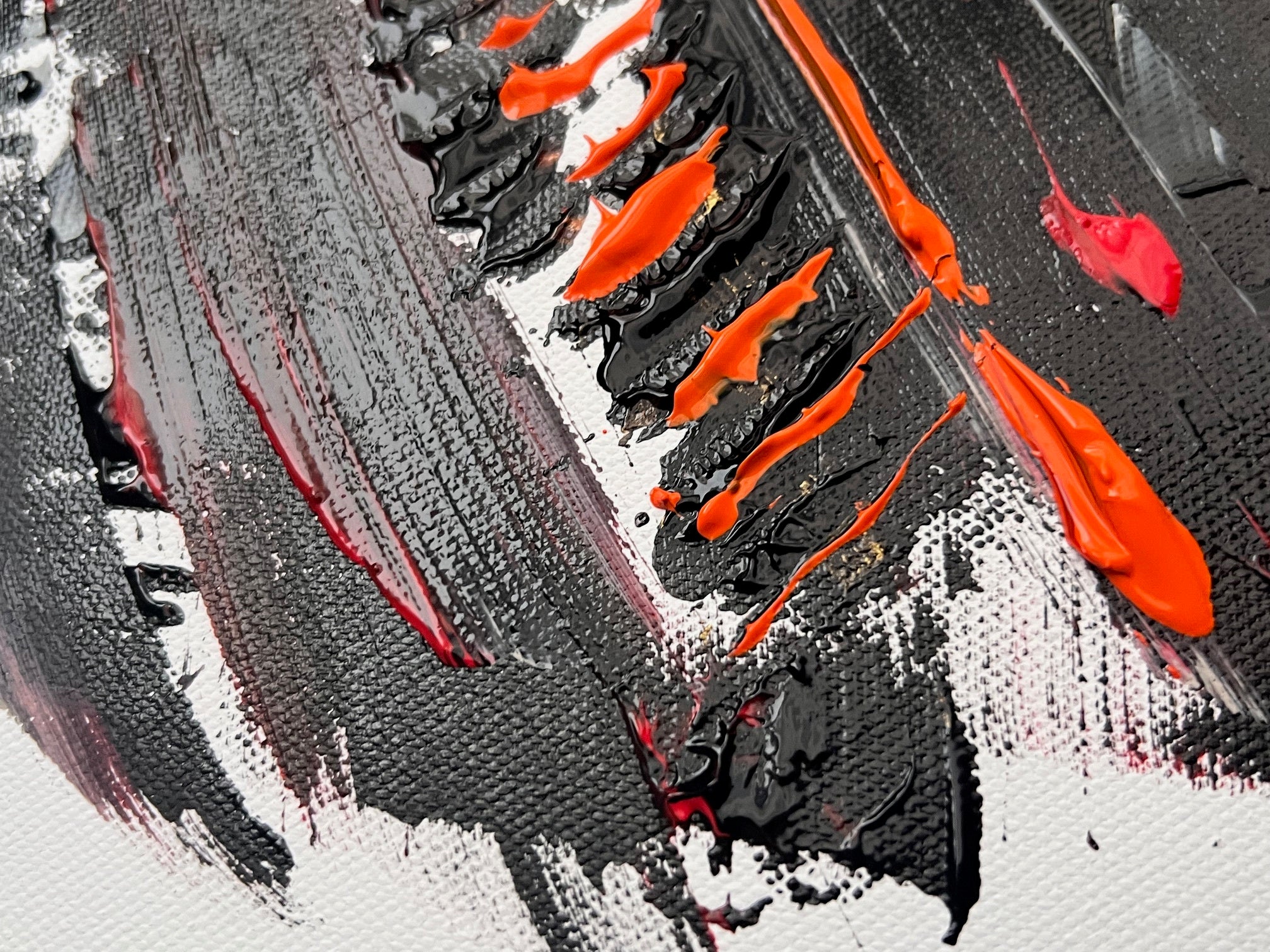 Œuvre abstraite unique d’artiste français, tableau peint à la main en France et expédié vers la Suisse