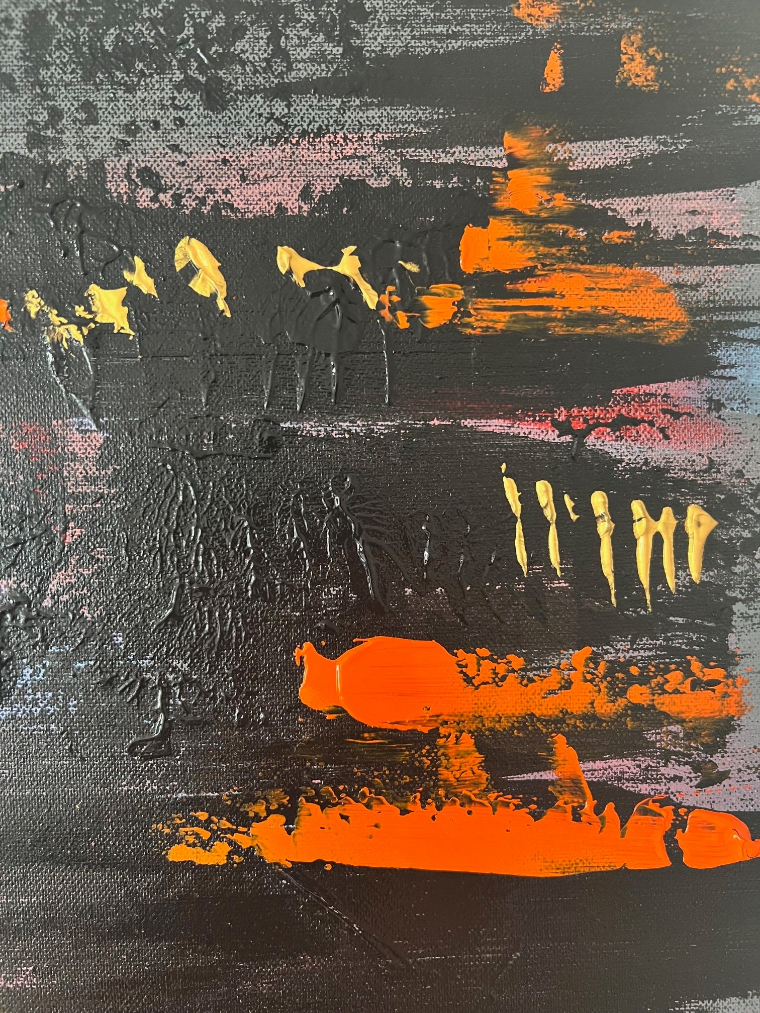 peinture abstraite expressive  80x60 sur toile en relief 