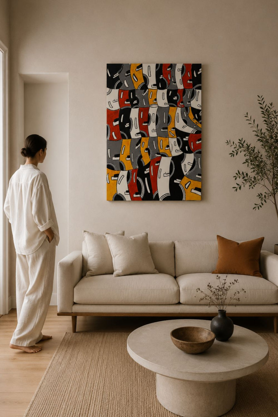 peinture  abstraite  moderne  graphique  sur toile 
