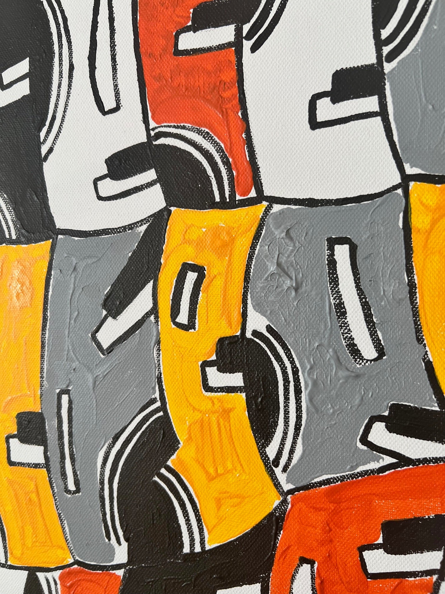 peinture originale  graphique  pour deco murale salon moderne