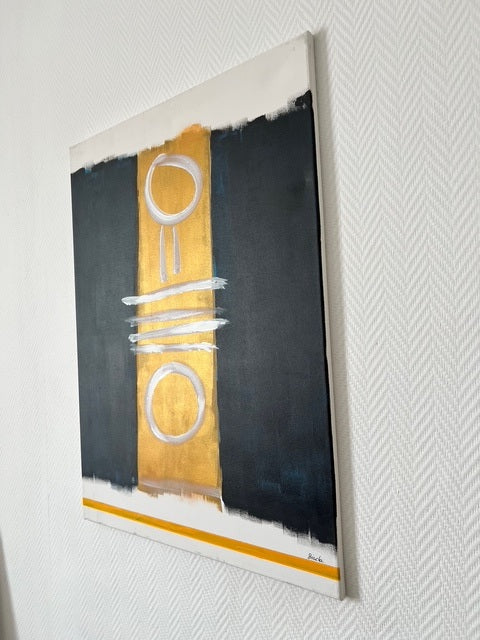 Peinture abstraite relaxante unique  faite sur toile à la main Biacha 
