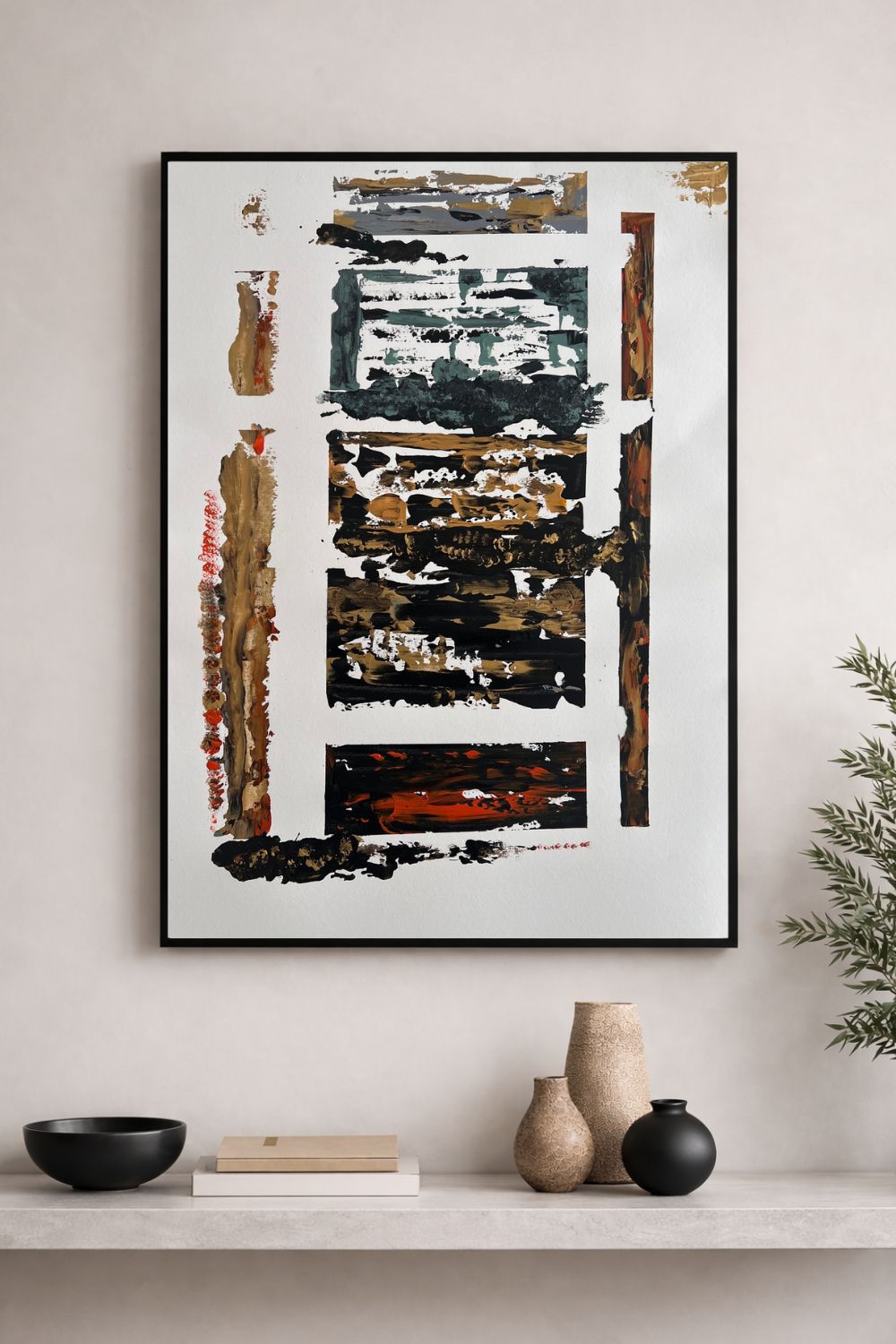 peinture abstraite sur papier haut de gamme facile à encadrer 