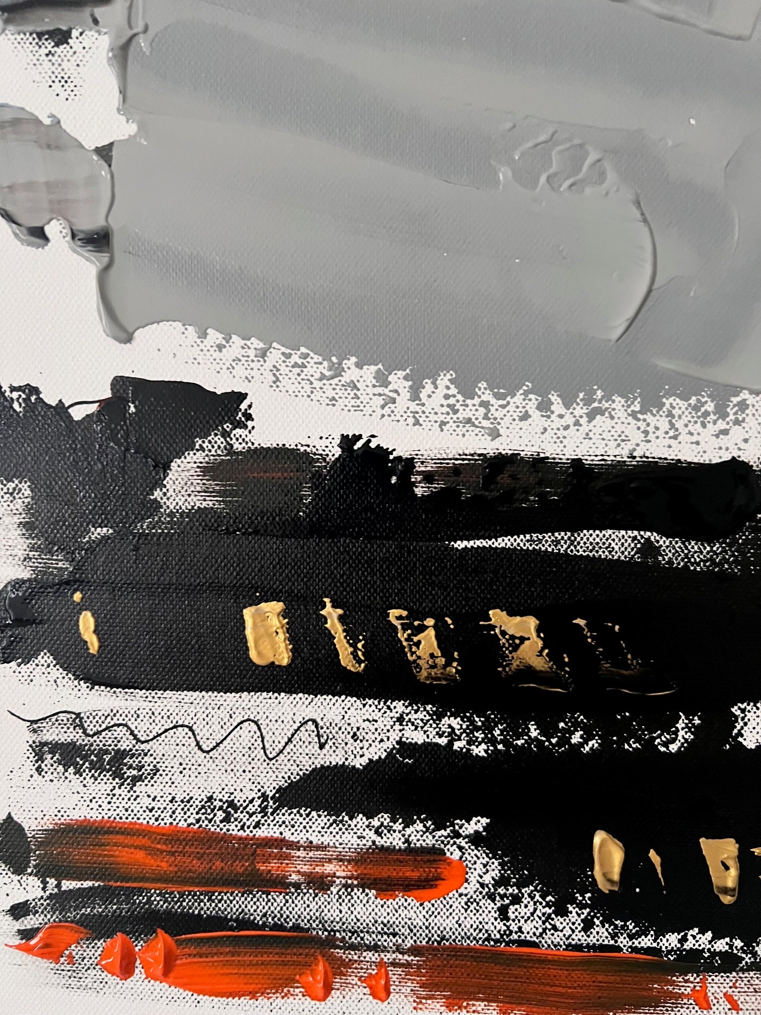 peinture contemporaine relief jaune rouge gris artiste Français