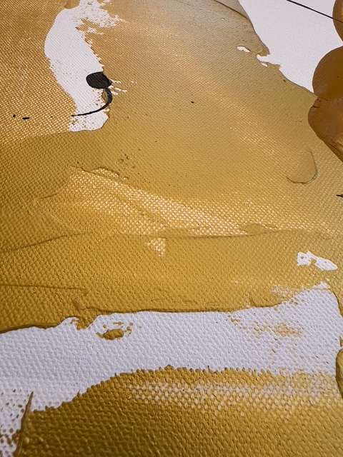 Tableau Peinture acrylique or et bronze