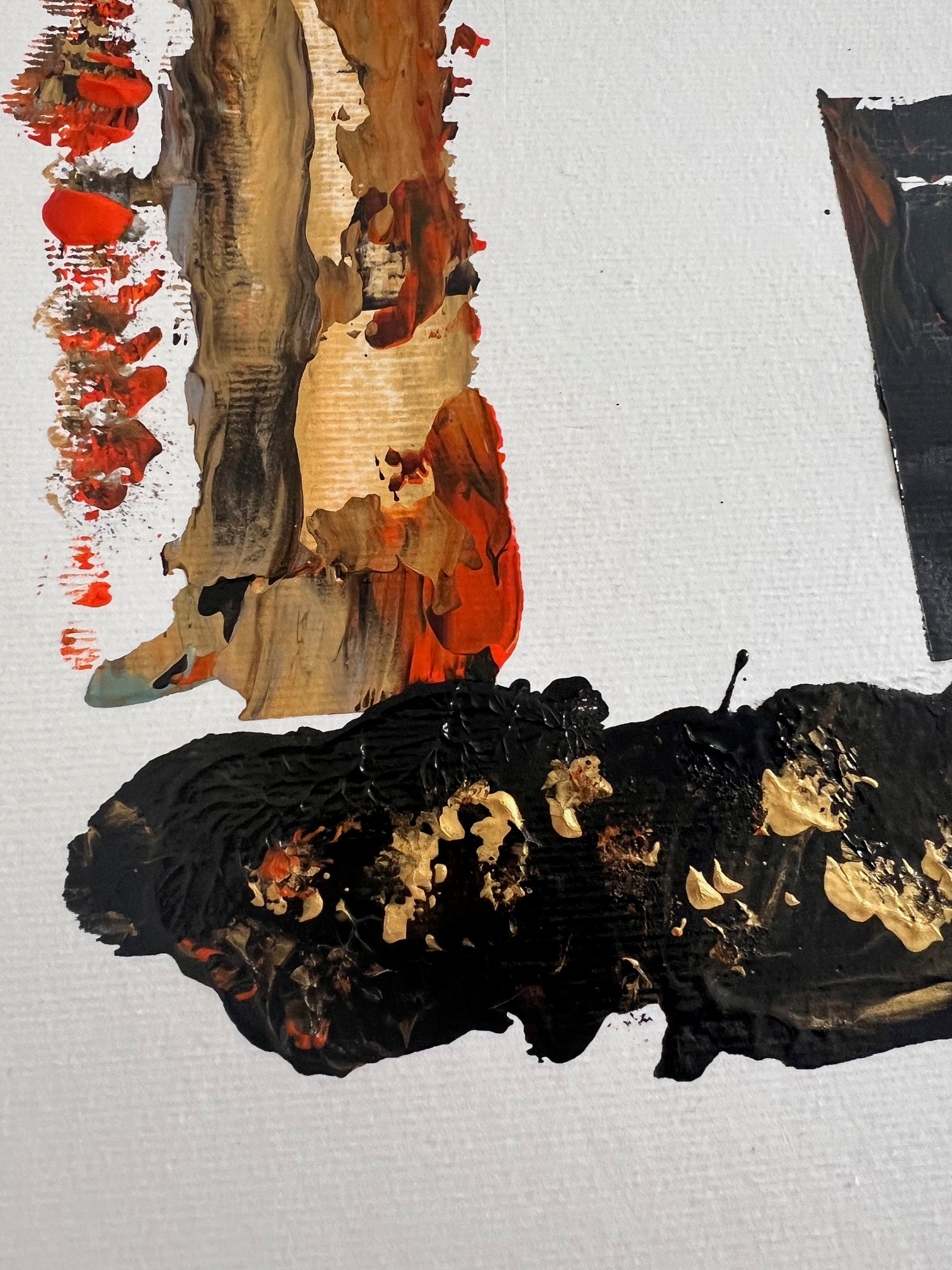 Tableau abstrait contemporain sur papier – peinture acrylique faite main