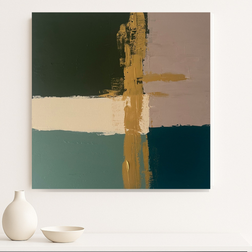 Tableau abstrait fait main, style moderne et décoration intérieure zen.