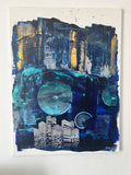 tableau abstrait en relief  la ville de New York