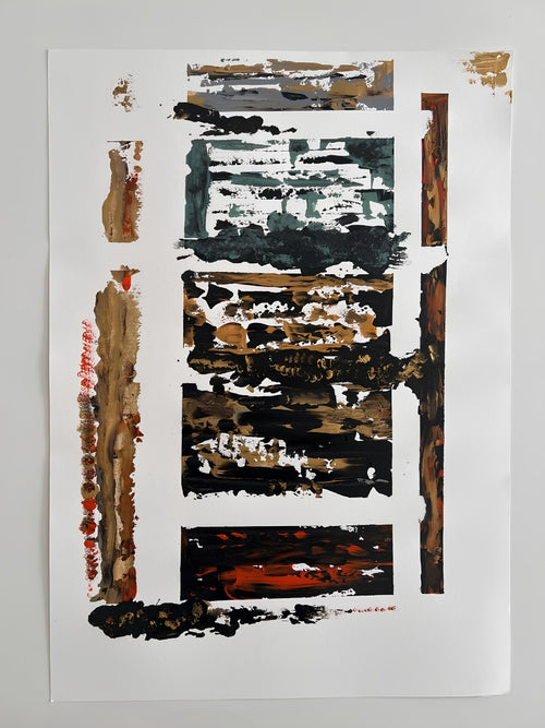 tableau abstrait fait main sur papier facile à encadrer 