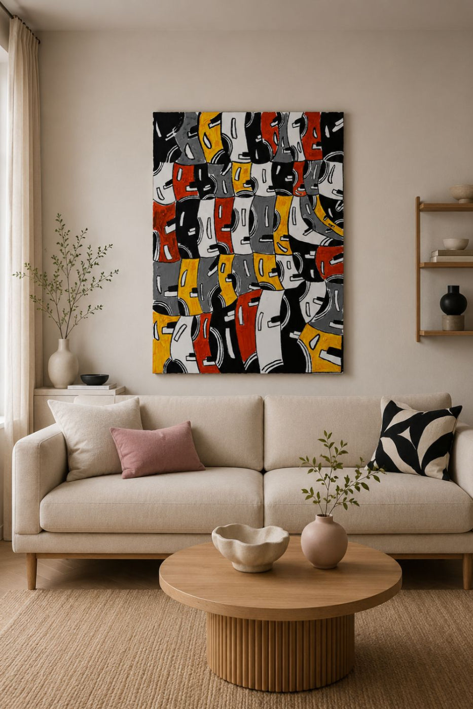 tableau abstrait  geometrique moderne sur toile 