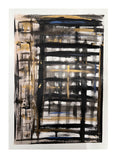 tableau abstrait sur papier or et noir