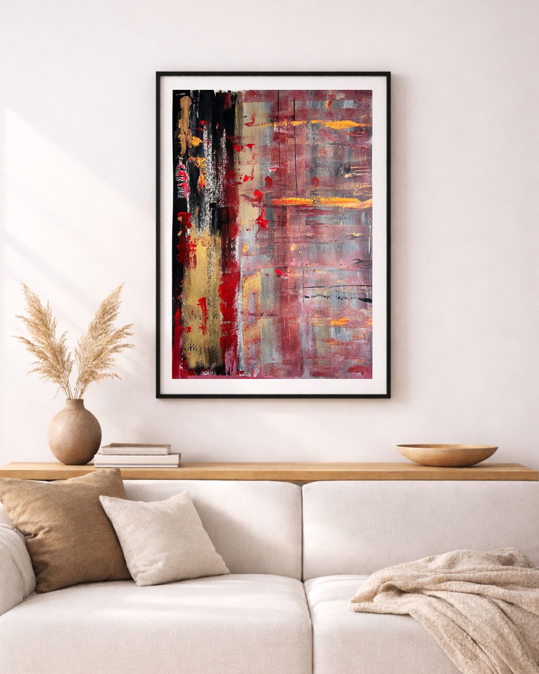 tableau abstrait sur papier peint à la main facile à encadrer 