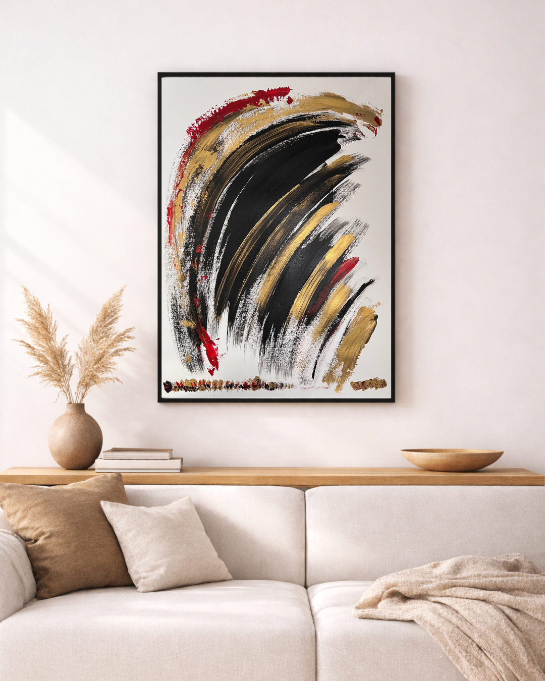 tableau abstrait  sur papier  peint à la main - Biacha artiste peintre 