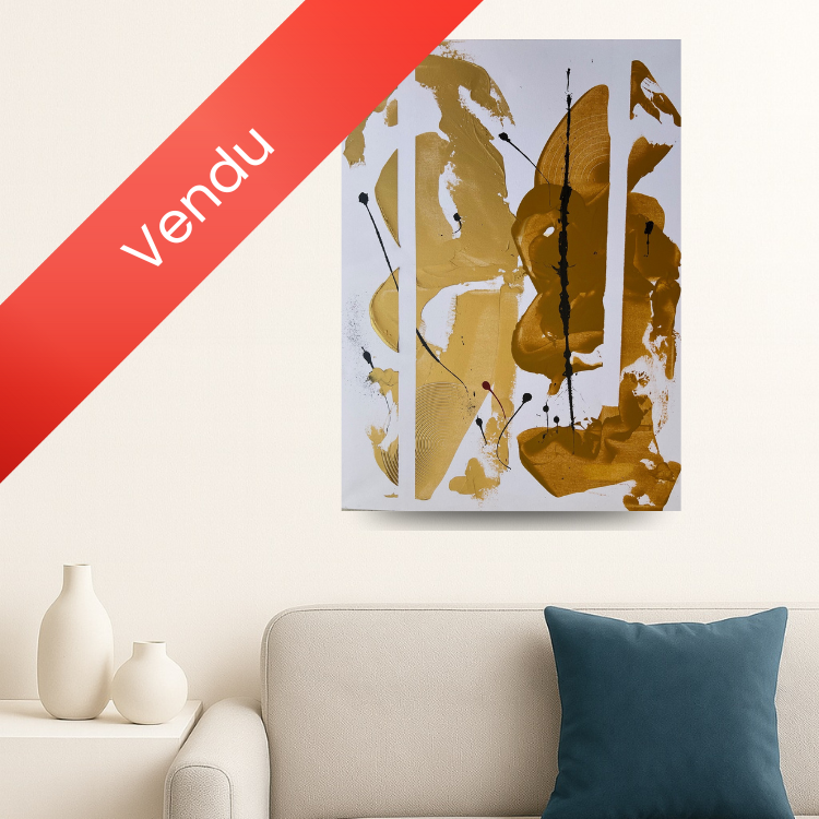Tableau Peinture acrylique or et bronze