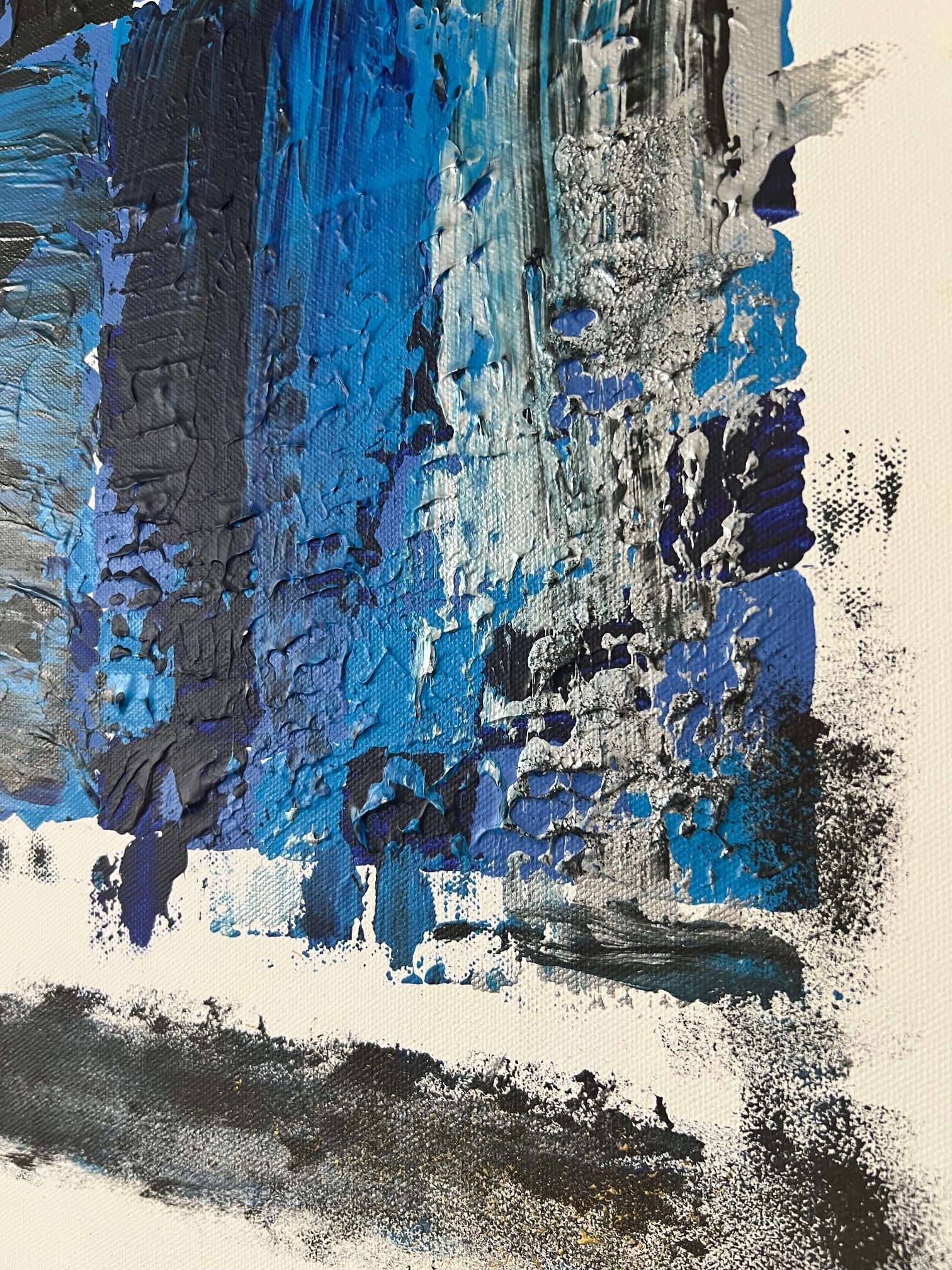 Tableau_en_relief_bleu_noir_et_gris Biacha artiste peintre 