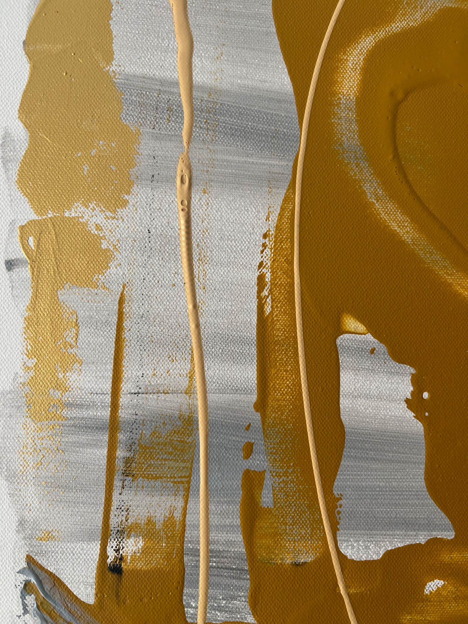 Tableau abstrait en relief noir marron blanc