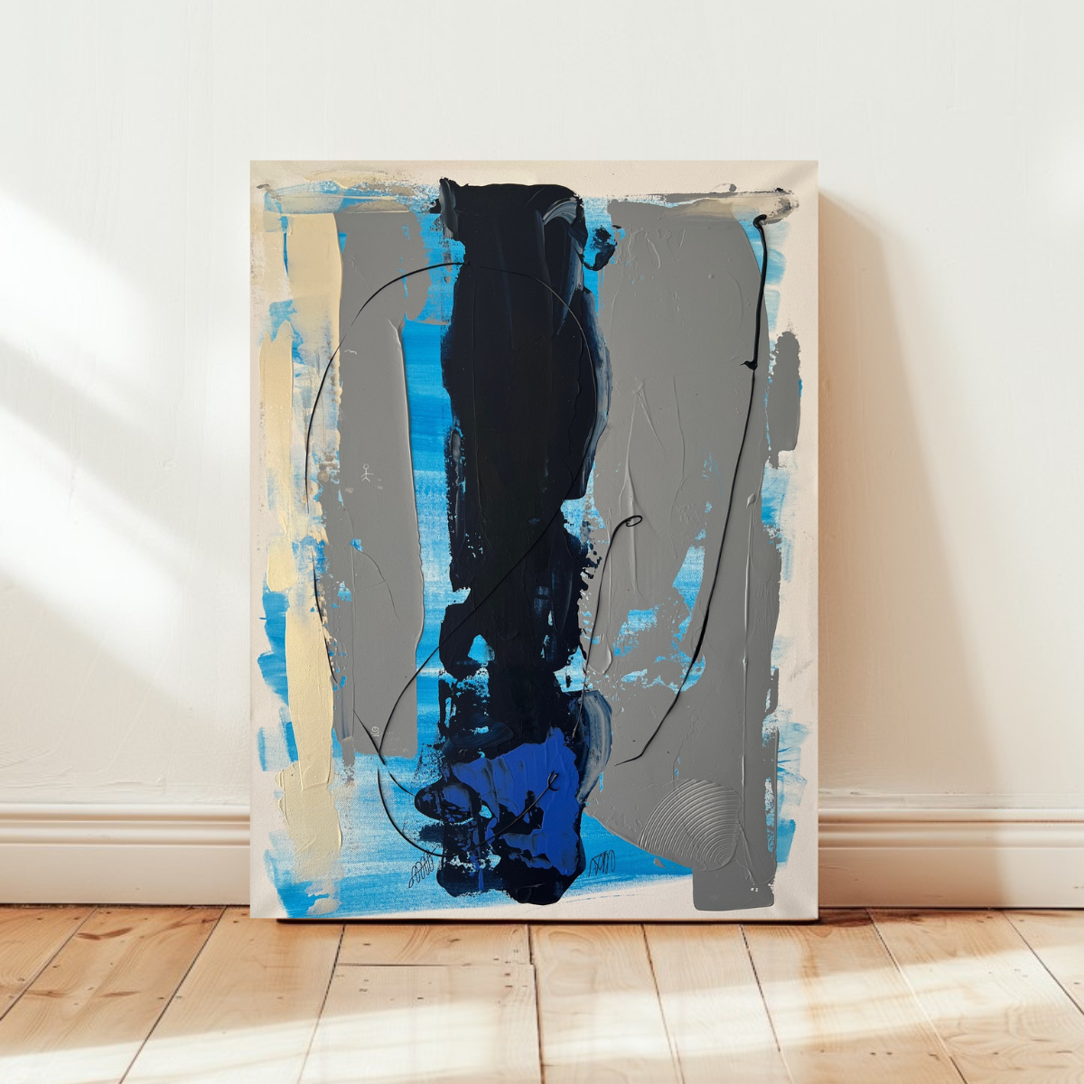 Tableau en relief – "Souffle d’Azur" – Peinture acrylique