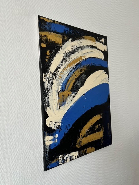 Tableau_sur_toile_en_relief_or_noir_et_bleu Biacha Artiste peintre