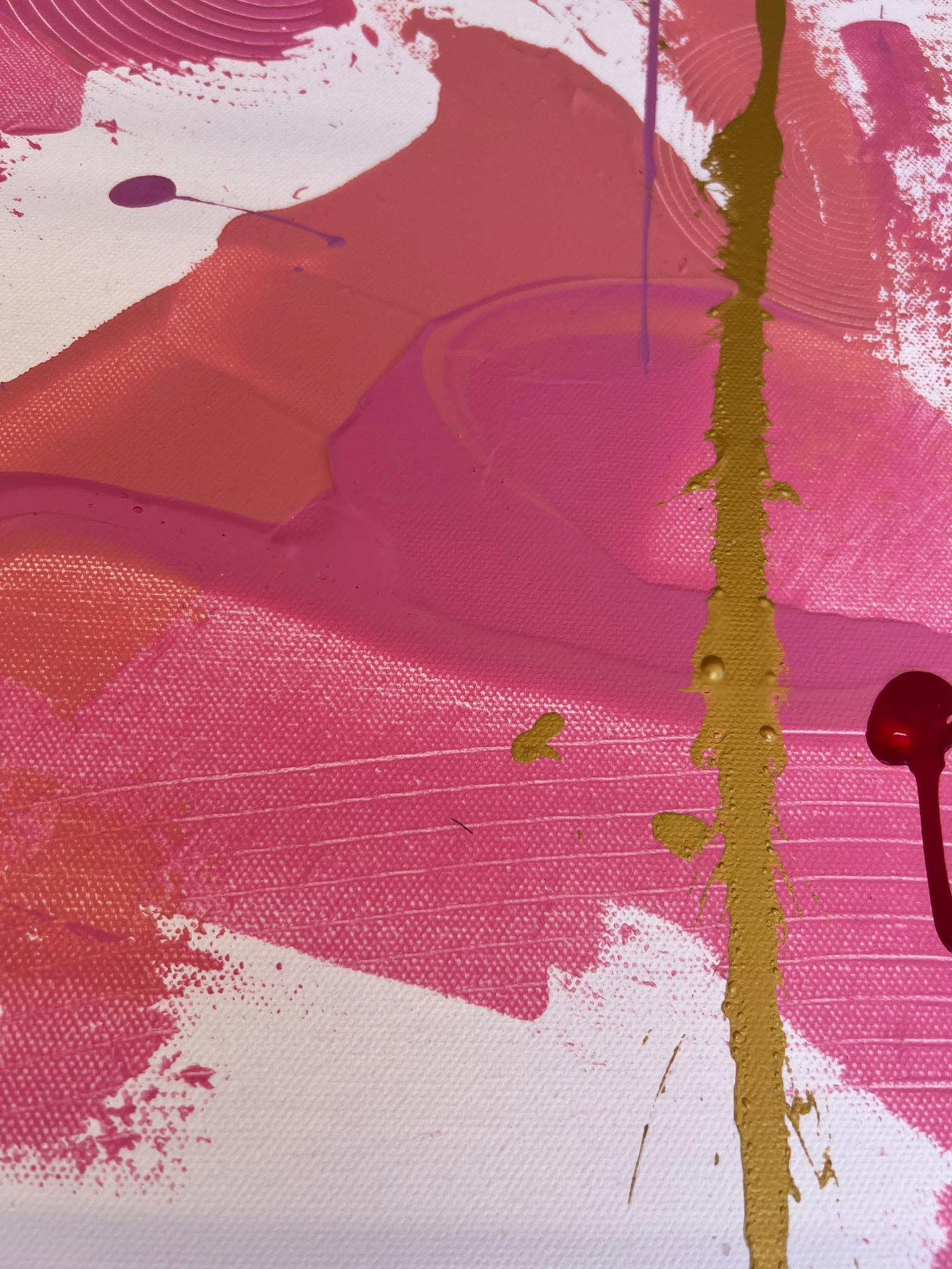 Tableau abstrait rose – Peinture acrylique faite main
