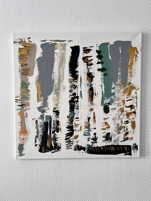 tableau abstrait moderne vertical noir gris beige or texture Biacha