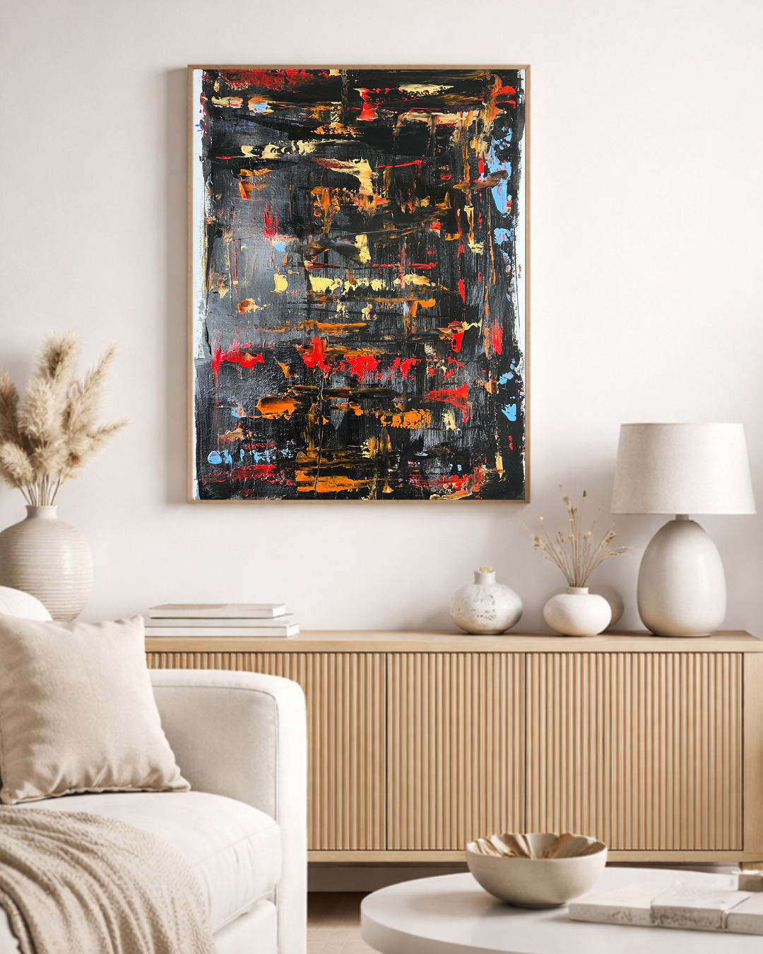 tableau abstrait sur papier 70x50