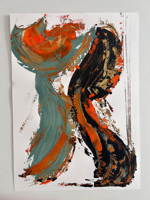 tableau abstrait sur papier  400grs  rigide  haute qualité - biacha
