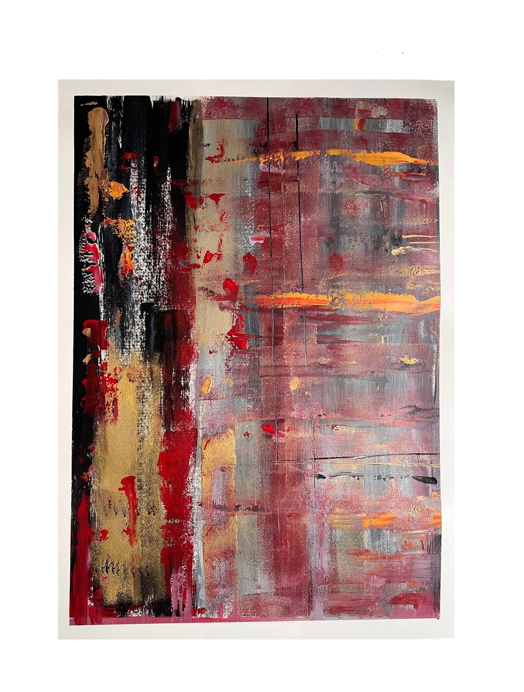 tableau moderne sur papier  fait à la  main Biacha artiste 