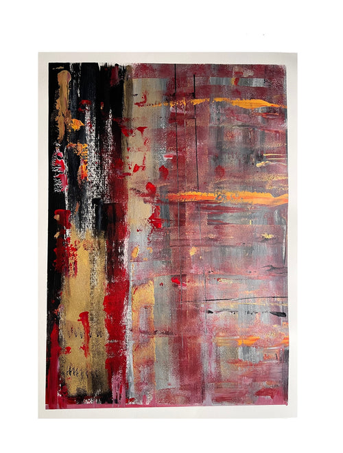 tableau moderne sur papier  fait à la  main Biacha artiste 