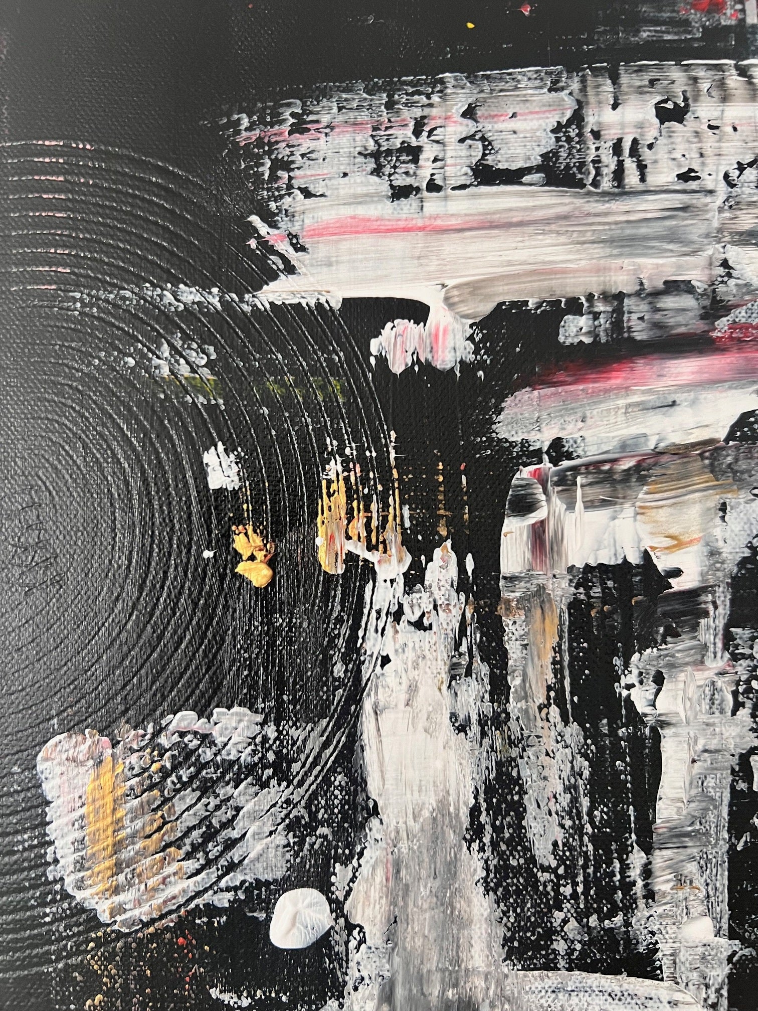 contraste rouge blanc tableau en relief décoration loft contemporain 