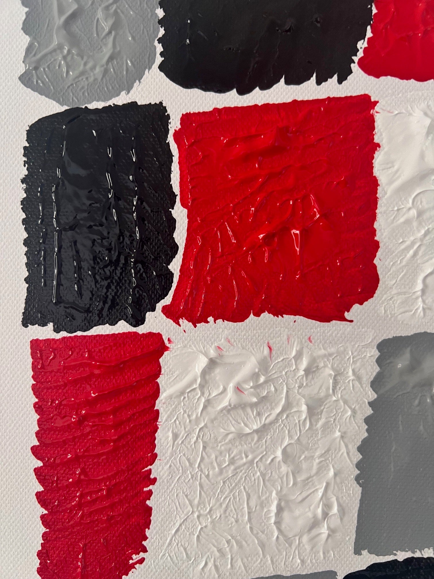 texture blanche en relief tableau abstrait contemporain le jeux d'écheque 