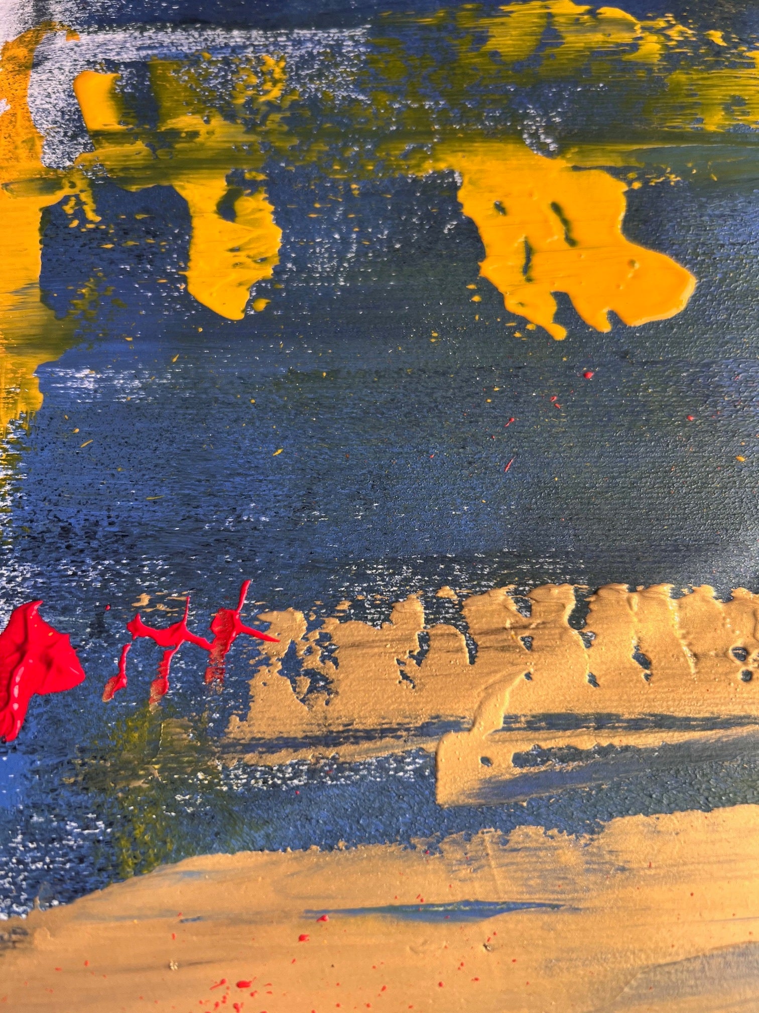 touches rouges dynamiques tableau abstrait sur papier haut de gamme 400grs