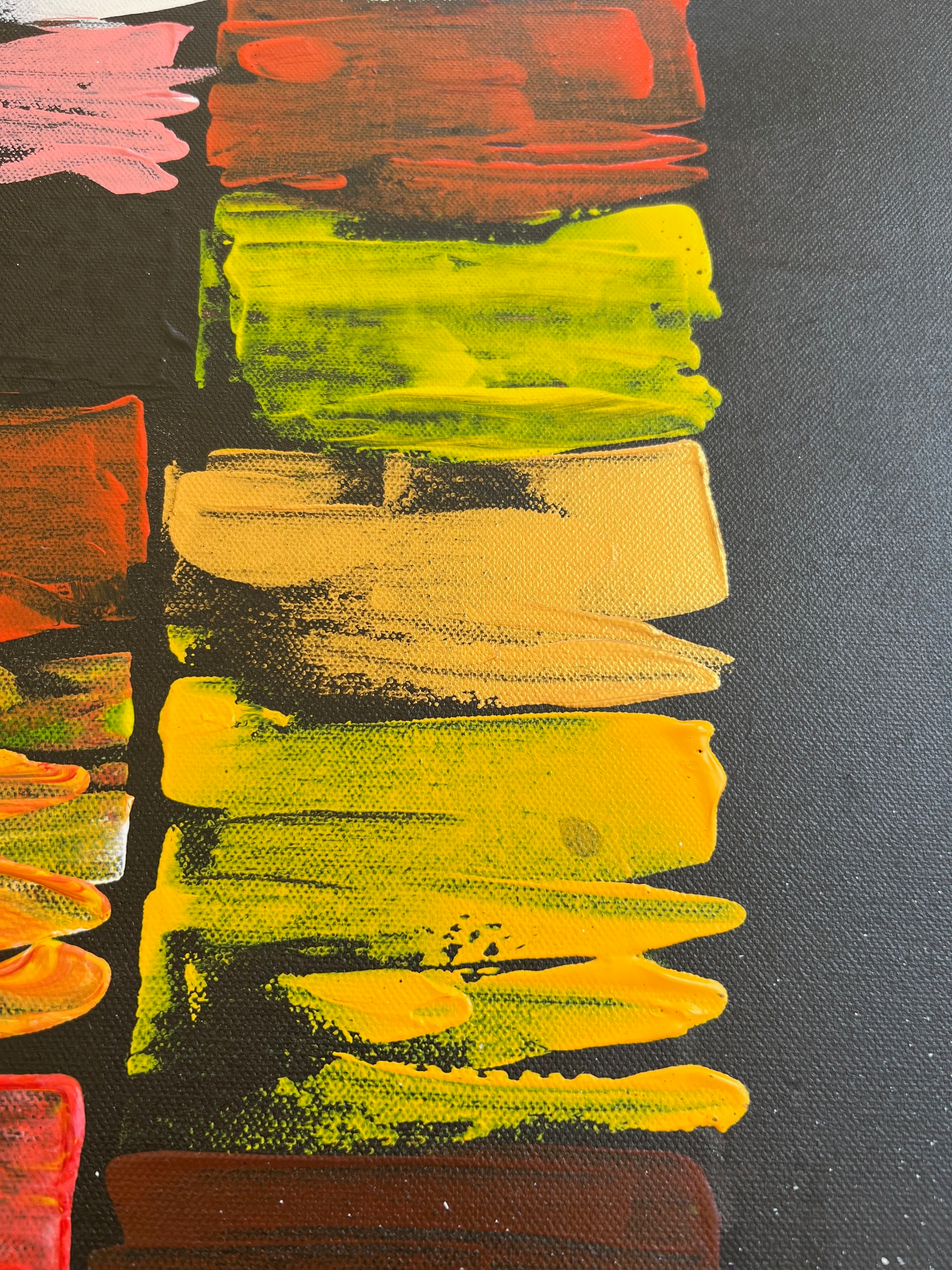 Tableau peinture abstraite Acrylique sur fond noir