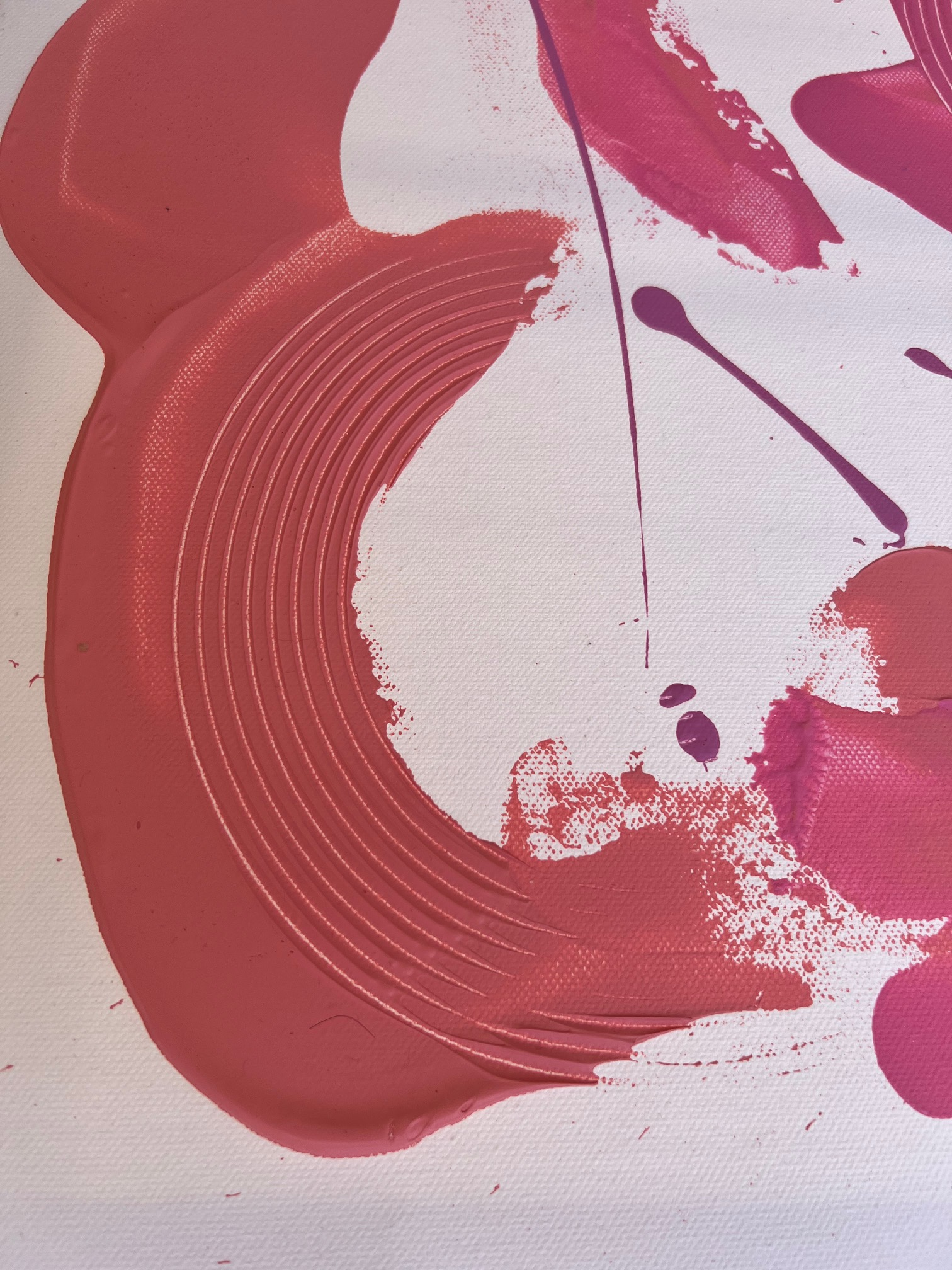 Tableau abstrait rose – Peinture acrylique faite main
