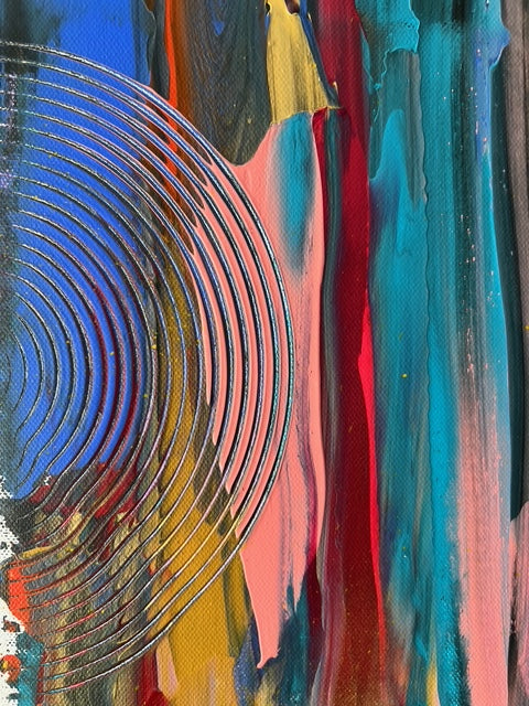 Idée déco murale avec tableau abstrait moderne, peinture faite main aux couleurs élégantes, parfaite pour intérieur design et tendance.