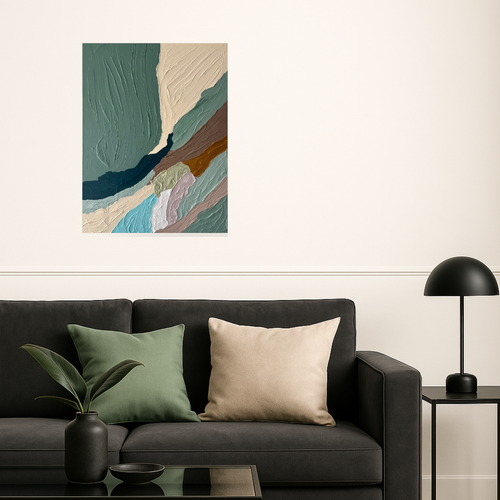 Idée déco avec tableau abstrait moderne, peinture faite main sur toile, parfaite pour une décoration murale tendance et élégante.