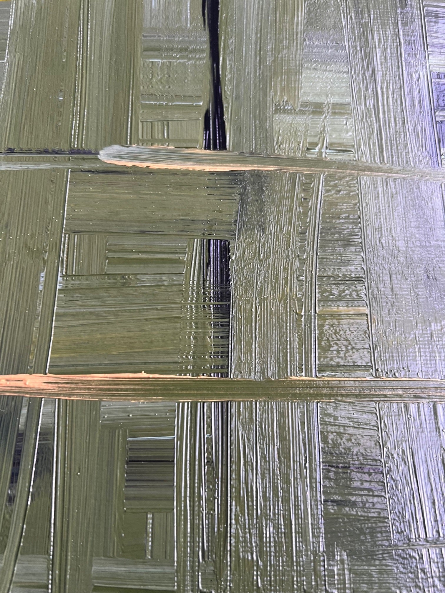 magnifique peinture verte en reief sur papier Biacha Artiste peintre 