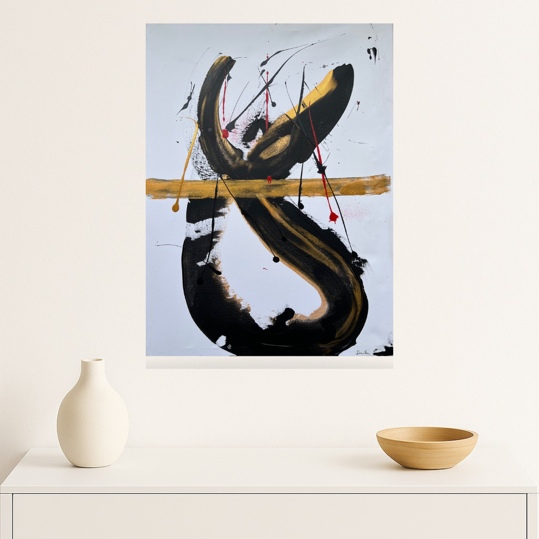 Peinture  acrylique  fait main moderne et tendance 