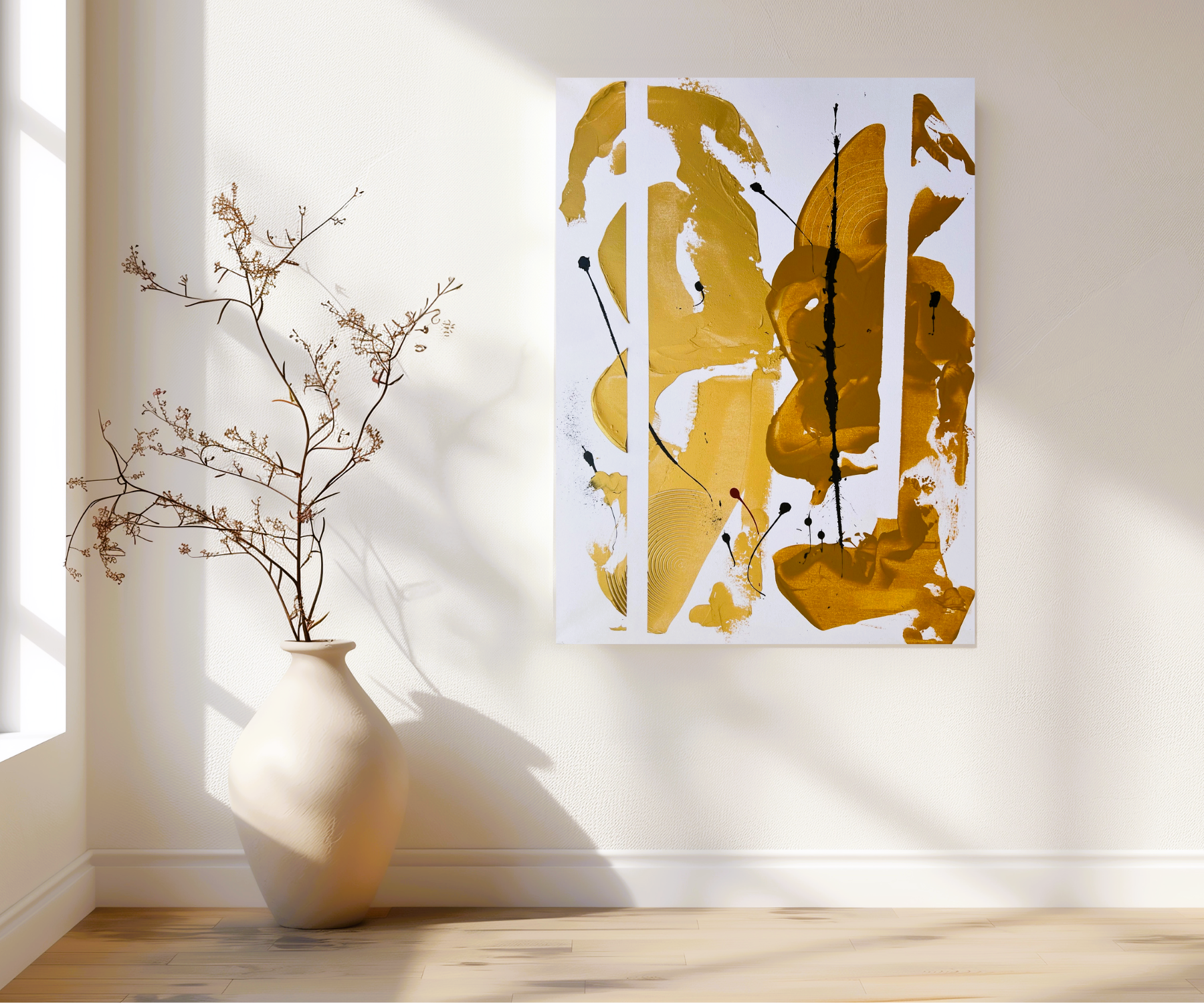 Tableau Peinture acrylique or et bronze
